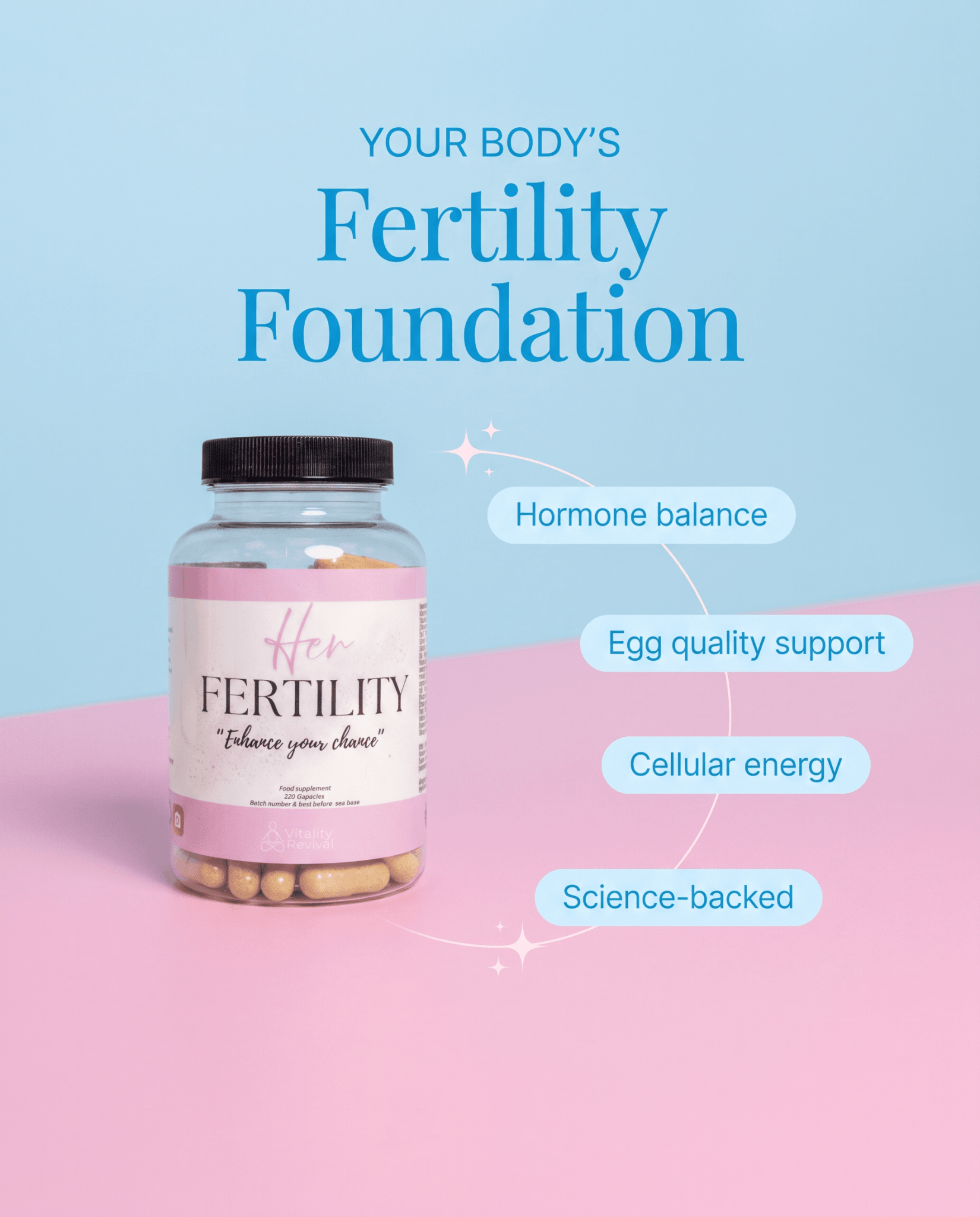 HER FERTILITY -  Foundation support Womens health supplement supplement for - VitalityRevival UK