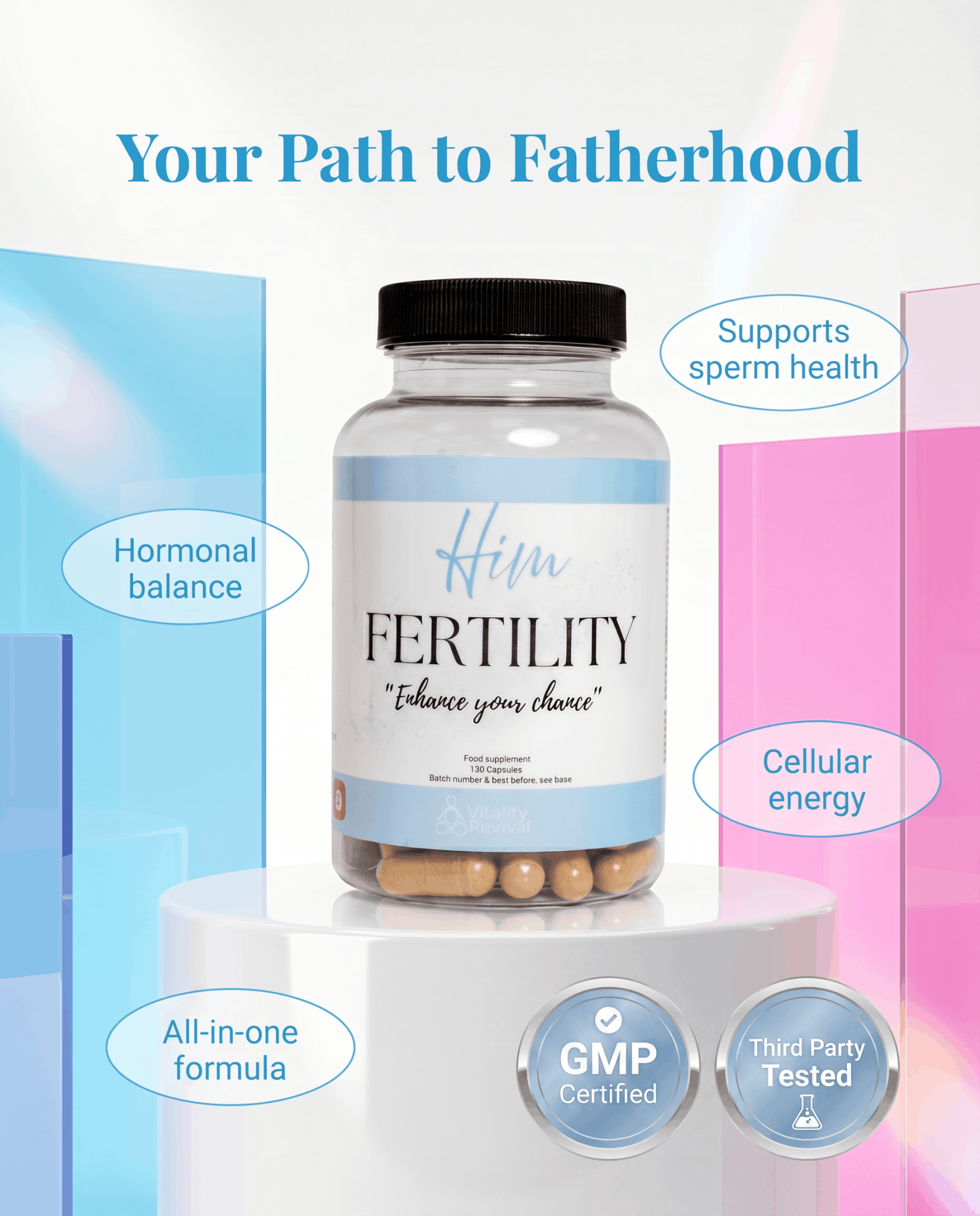 HIM FERTILITY - GMP certified path to father Wellness Supplement supplement for - VitalityRevival UK