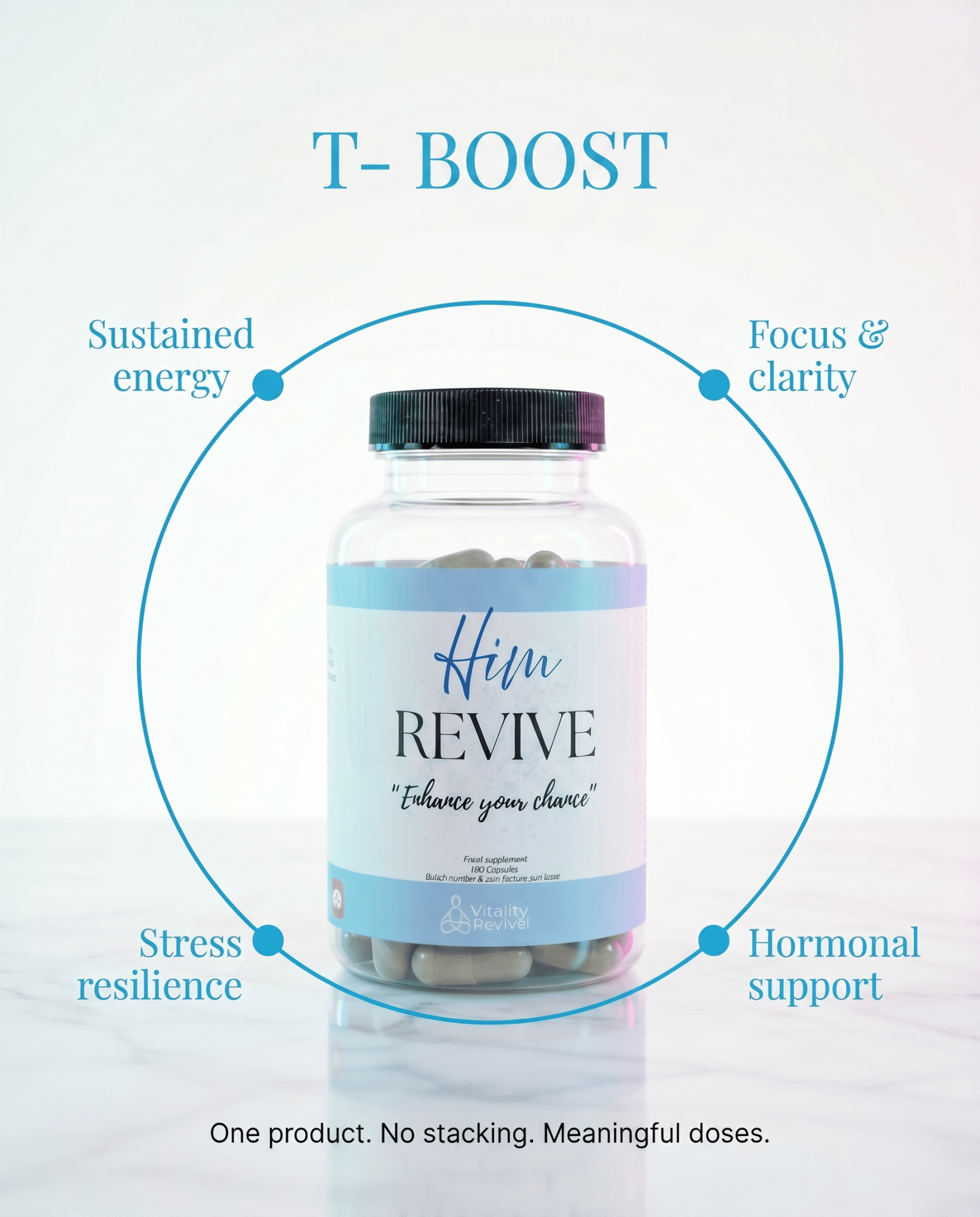 HIM REVIVE - T- Support one supplement no stacking product with circle around wellness supplement supplement for - VitalityRevival