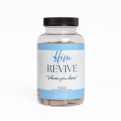 Him Revive male vitality supplement bottle